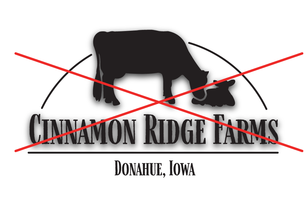 Cinnamon Ridge logo has a shadow effect.